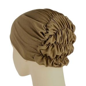 Mink Brown Ruched underscarf Rouched hijab underscarf hijab cap turban hijab